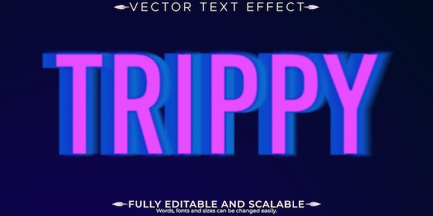 Free Vector trippy editable text effect editable psychedelic and colorful text style