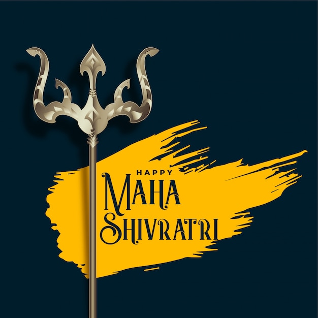 Free vector trishul illustration for shivratri festival