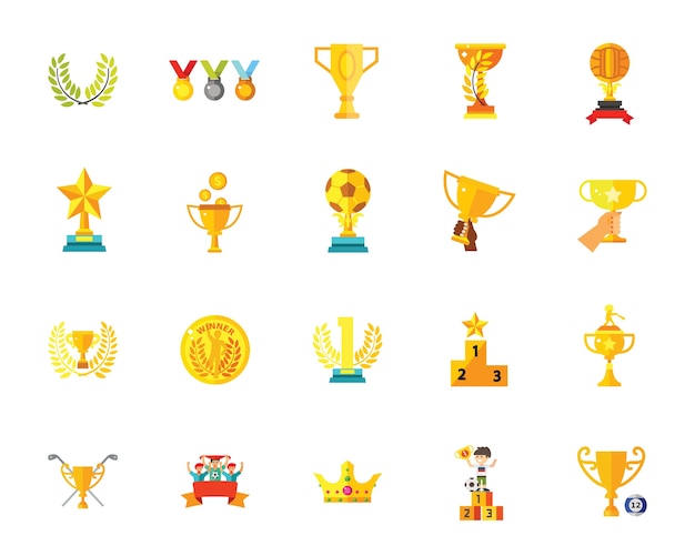 Trophy icon set