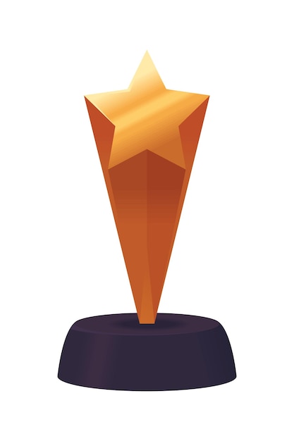 Free Vector trophy star cinematography award icon white background