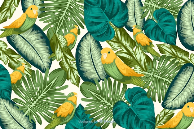 Tropical background with animals