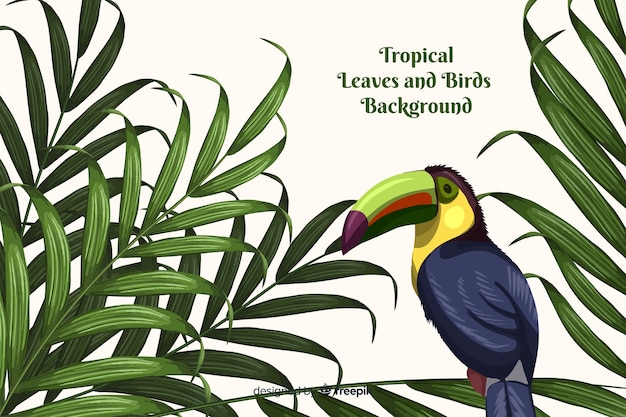 Tropical background with animals