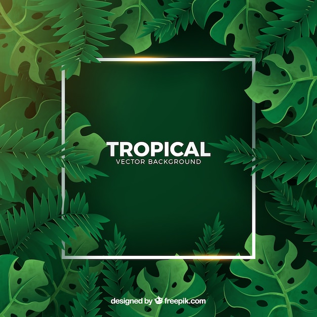 Tropical background with green plants