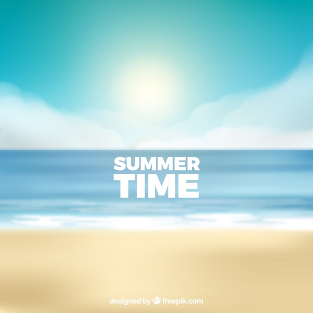 Free Vector tropical beach with realistic design