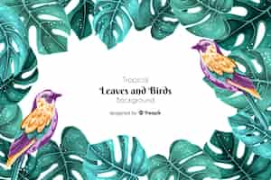 Free vector tropical birds background