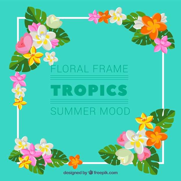 Tropical floral frame 