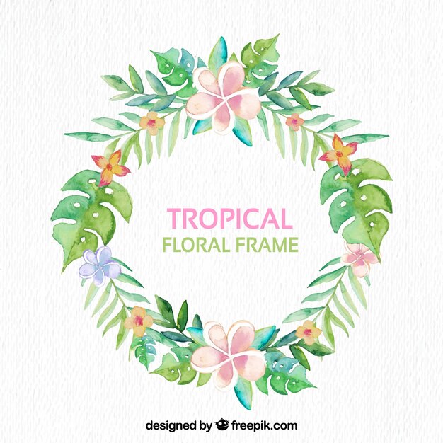 Tropical floral frame