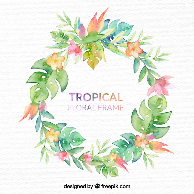 Tropical floral frame