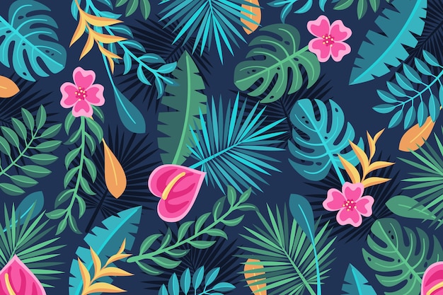 Tropical flowers background