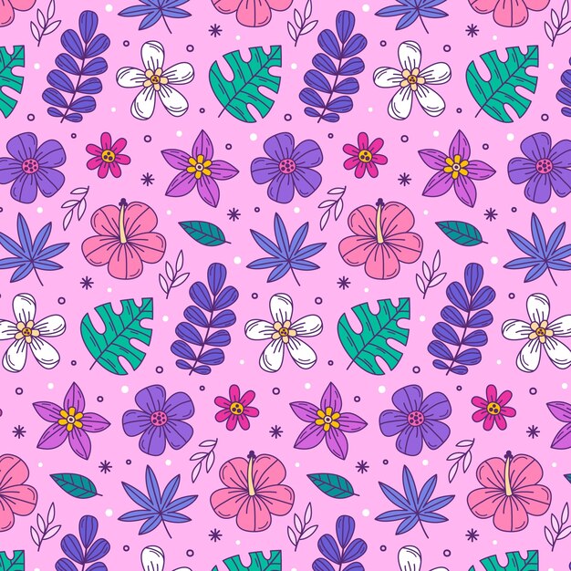 Tropical flowers pattern design