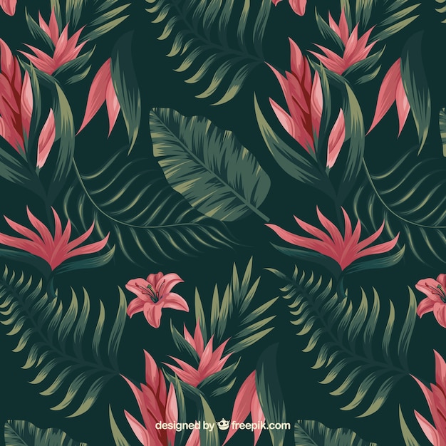 Tropical flowers pattern