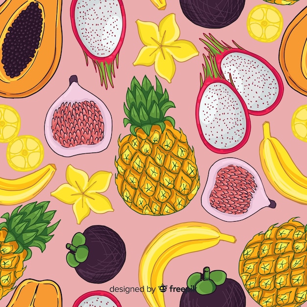 Free Vector tropical fruit pattern