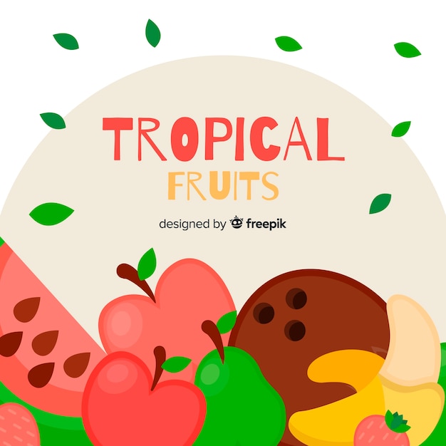 Free Vector tropical fruits background