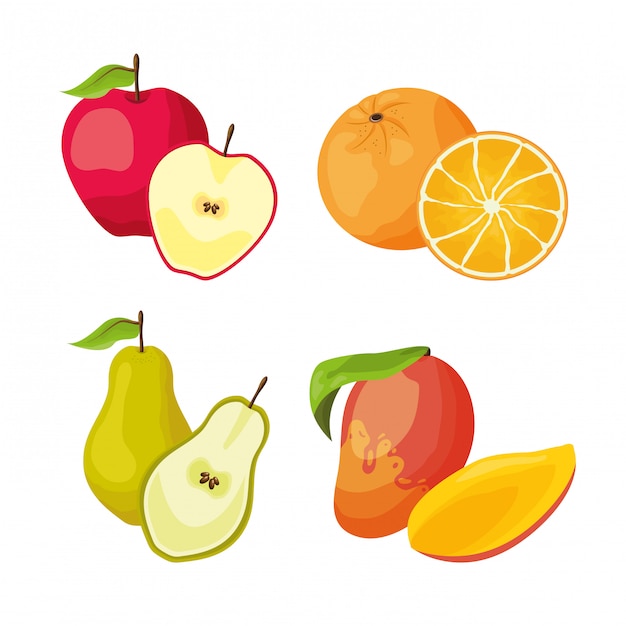 Tropical fruits background