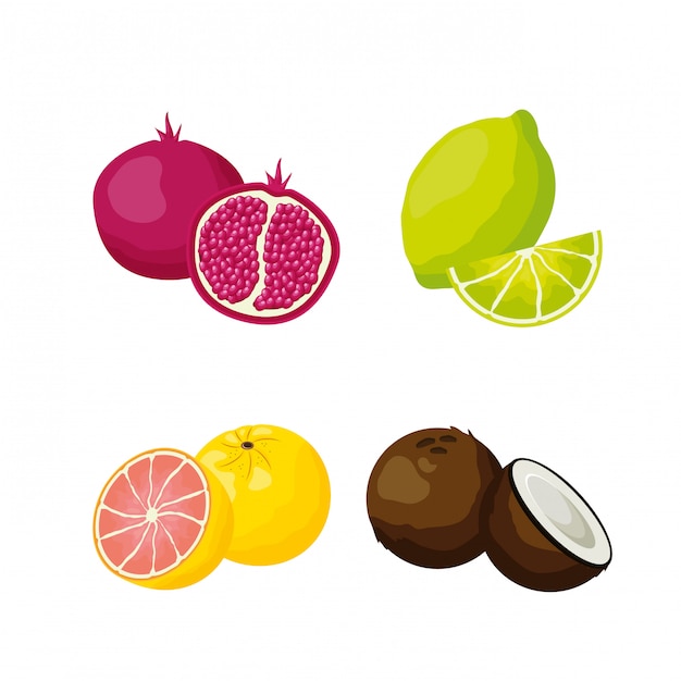 Tropical fruits background