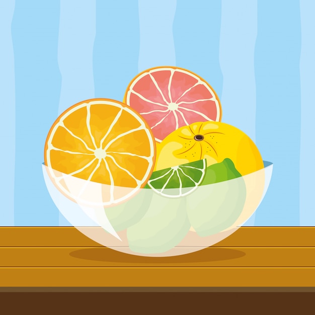 Tropical fruits background