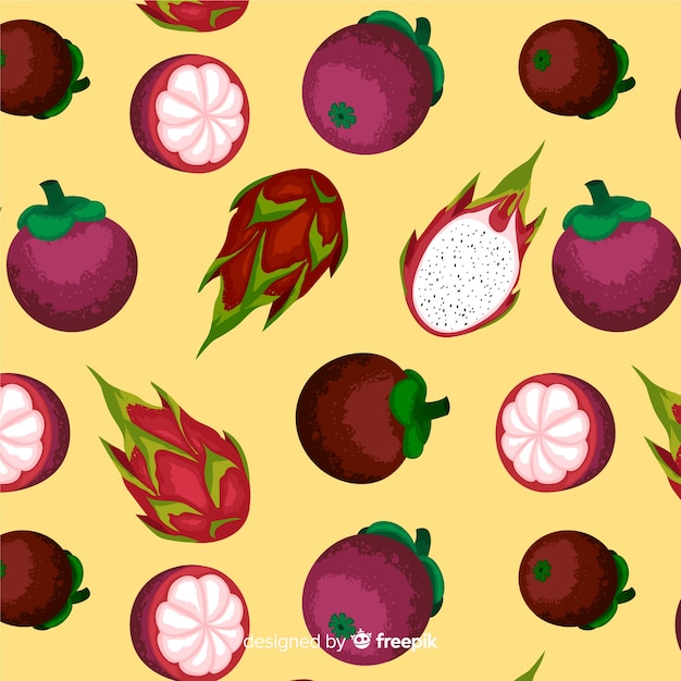 Free Vector tropical fruits pattern