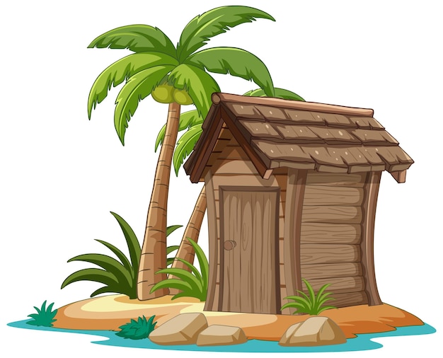 Tropical Hut on a Secluded Island