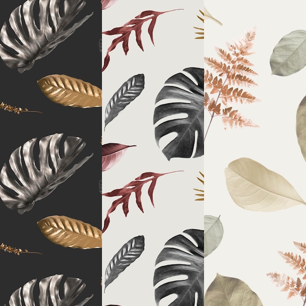 Free Vector tropical leaf seamless patterned background