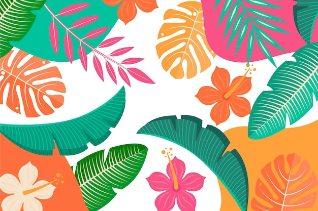 Tropical leaves background theme