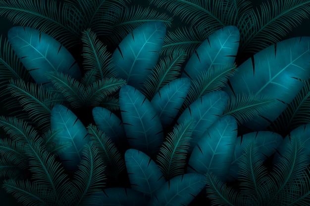 Free Vector tropical leaves background for zoom