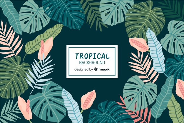 Tropical leaves background