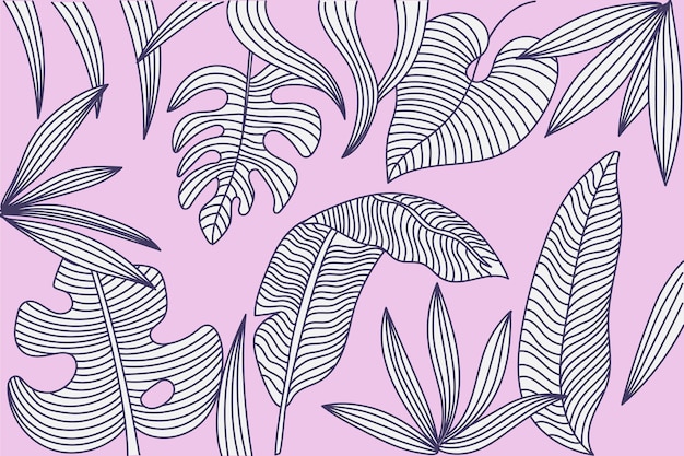 Free vector tropical leaves background