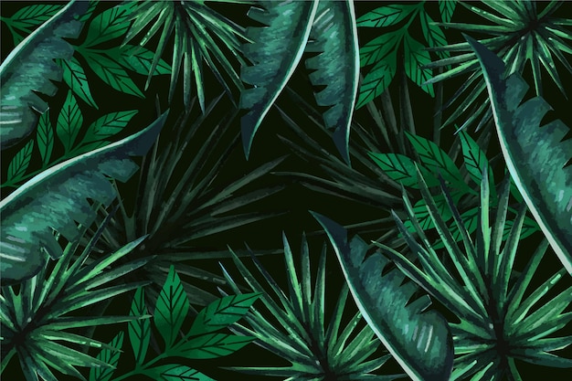 Free Vector tropical leaves background