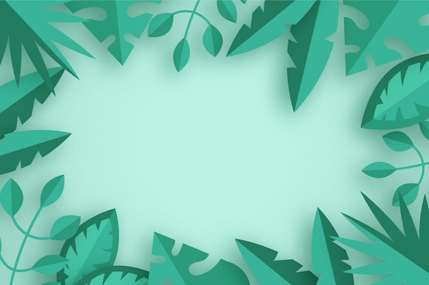 Tropical leaves in paper style background