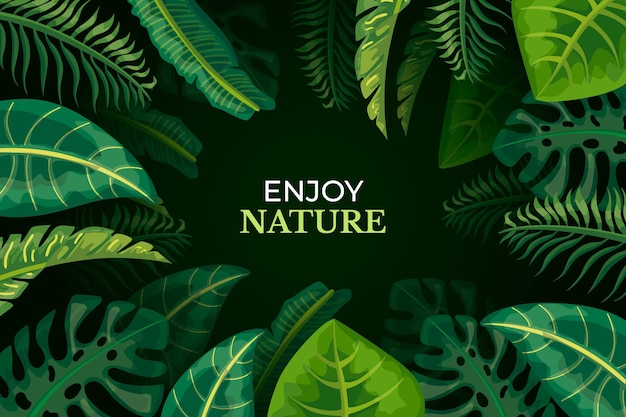 Tropical leaves wallpaper concept