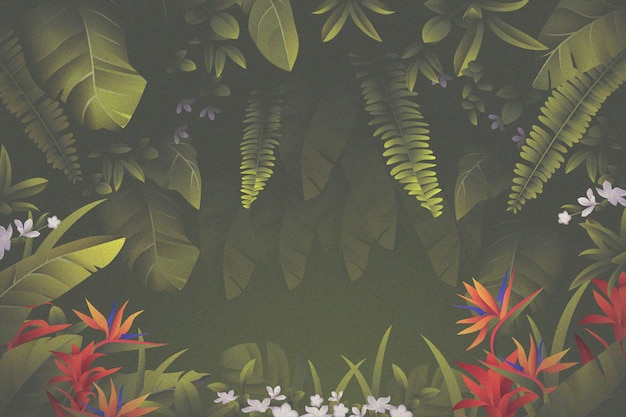 Tropical leaves wallpaper for zoom