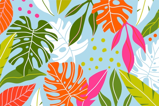 Tropical leaves wallpaper