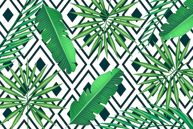 Tropical leaves with geometric background