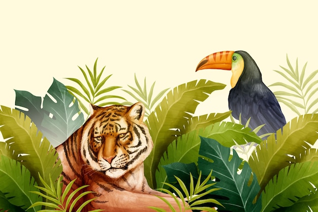 Tropical mural wallpaper