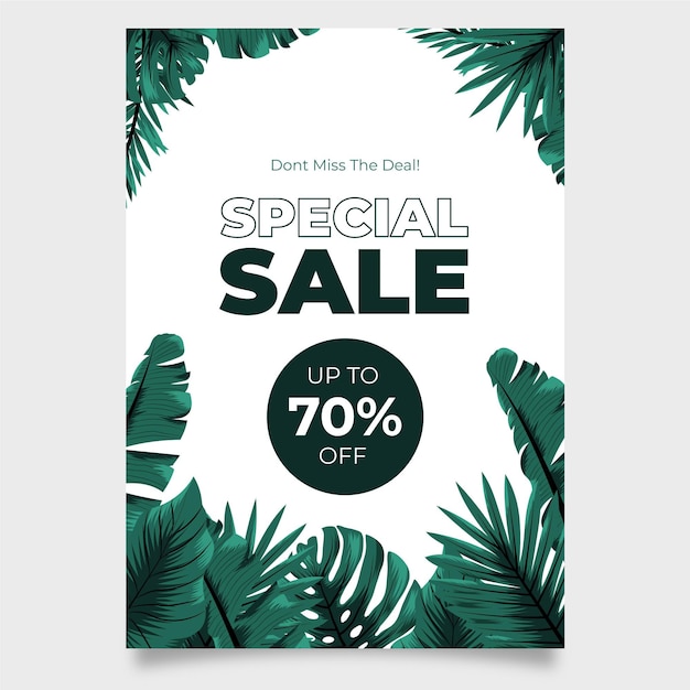 Tropical nature with exotic leaves sale poster