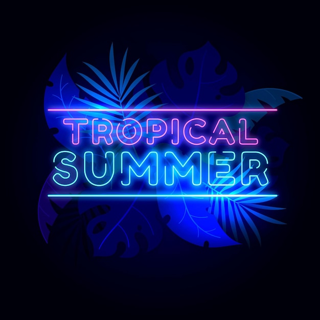 Tropical neon lettering