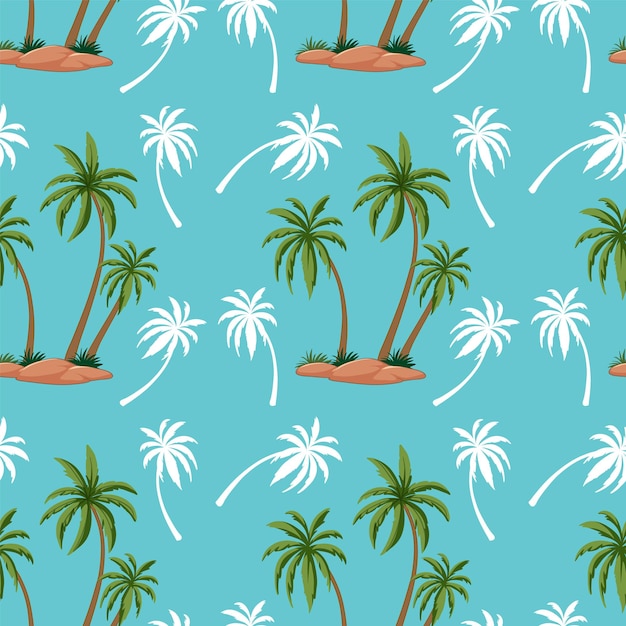 Free vector tropical palm tree pattern