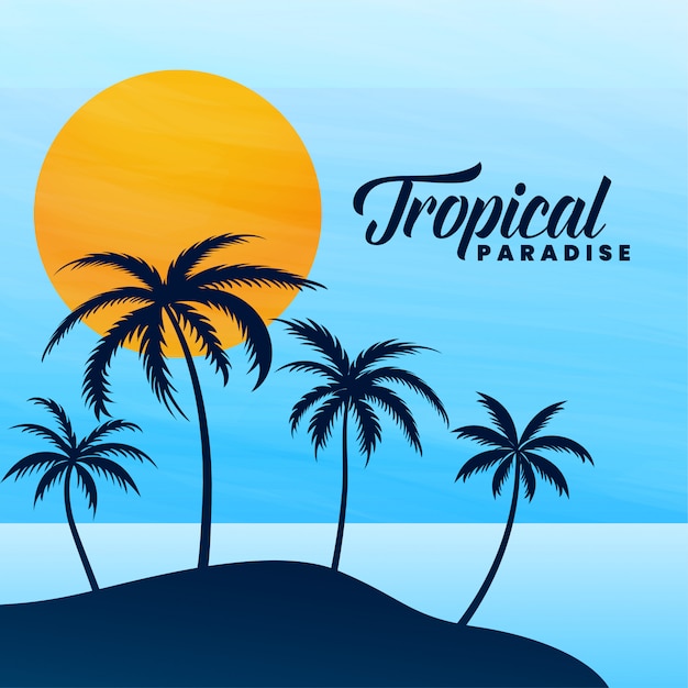 Tropical paradise summer card