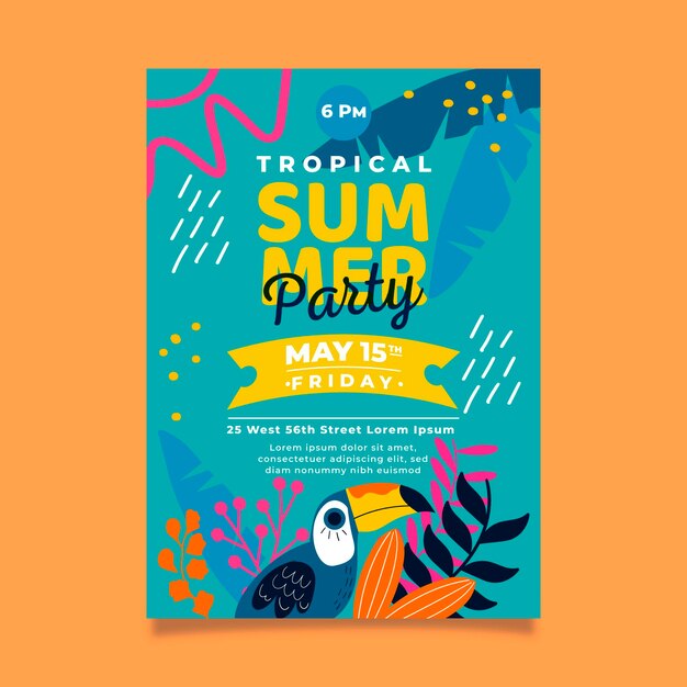 Tropical party poster template