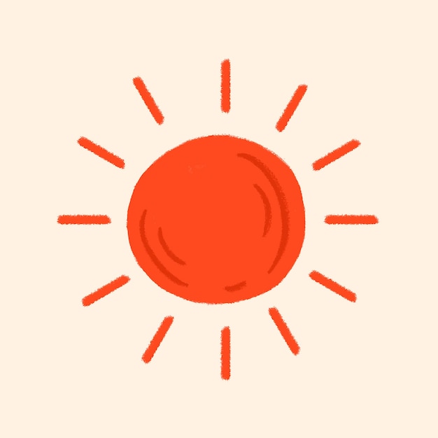 Free Vector tropical red sun sticker  in summer vacation theme