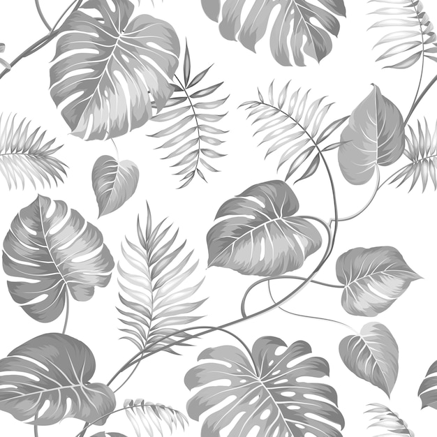 Tropical seamless pattern. Palm.