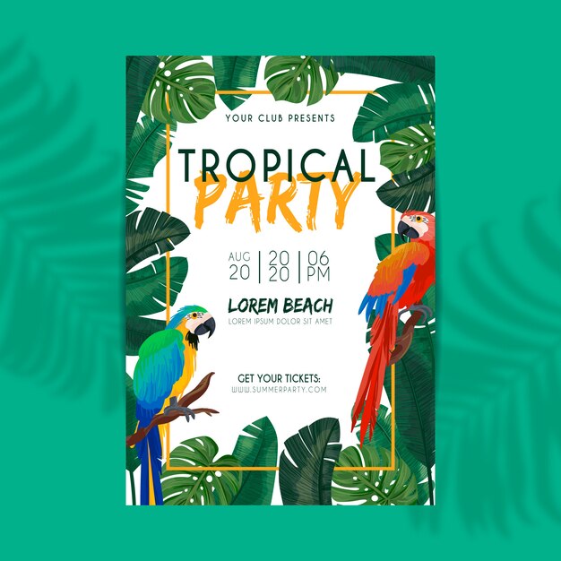 Tropical Summer Party Poster