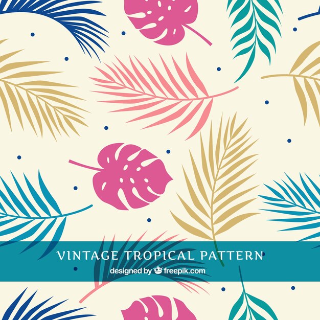 Tropical summer pattern with different plants