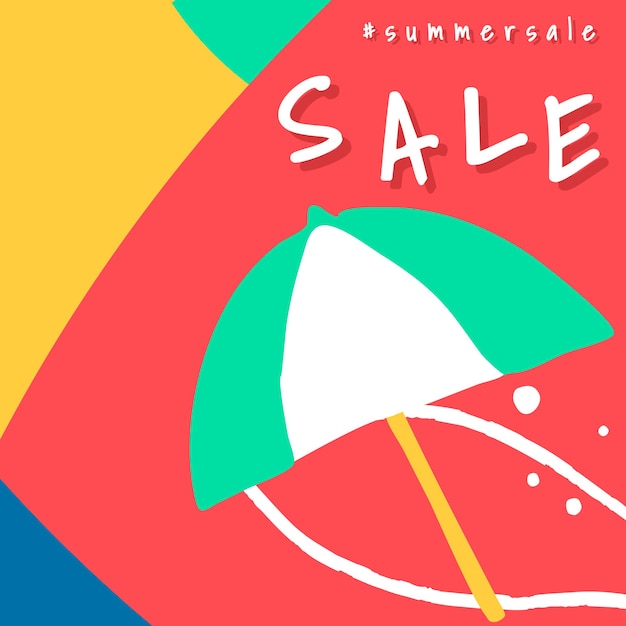 Free Vector tropical summer sale template