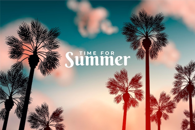 Free Vector tropical summer trees realistic background