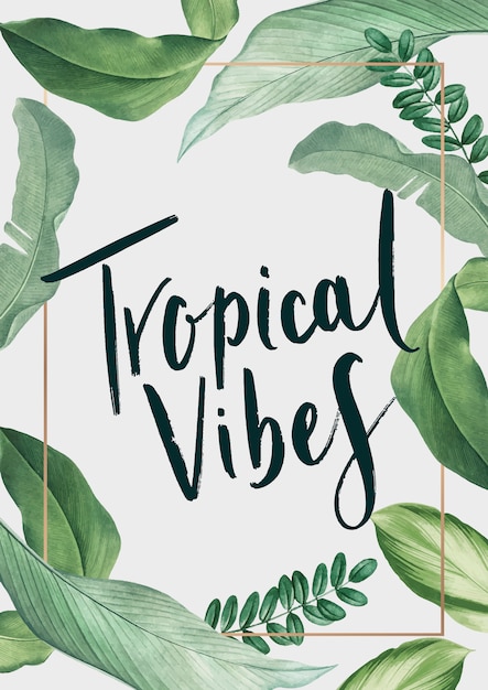 Free Vector tropical vibes poster