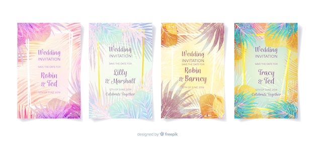 Tropical wedding invitation