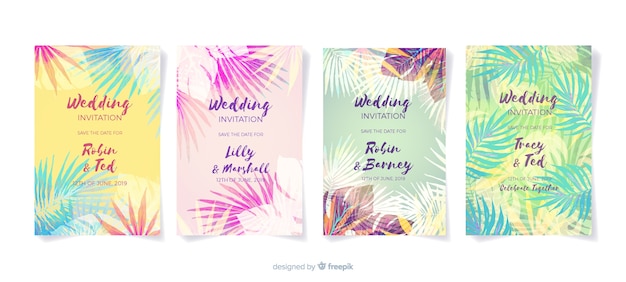 Tropical wedding invitation