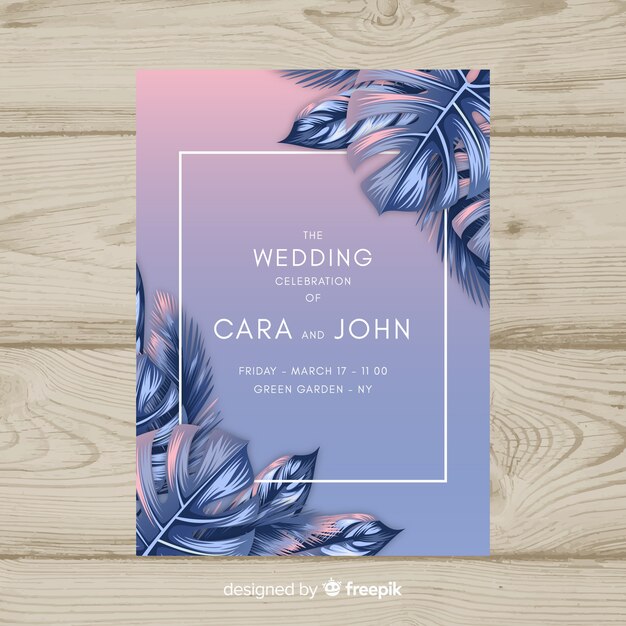 Tropical wedding invitation