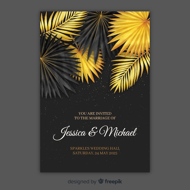 Tropical wedding invitation